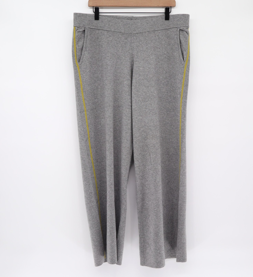 Chicos NWT Zenergy Luxe Contrast Pop Pants Wide Leg Moon Shade Grey Sz 3R